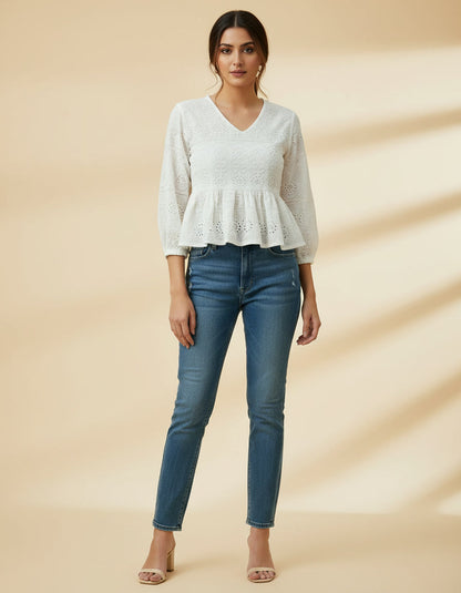 Pearl Grace Peplum Top