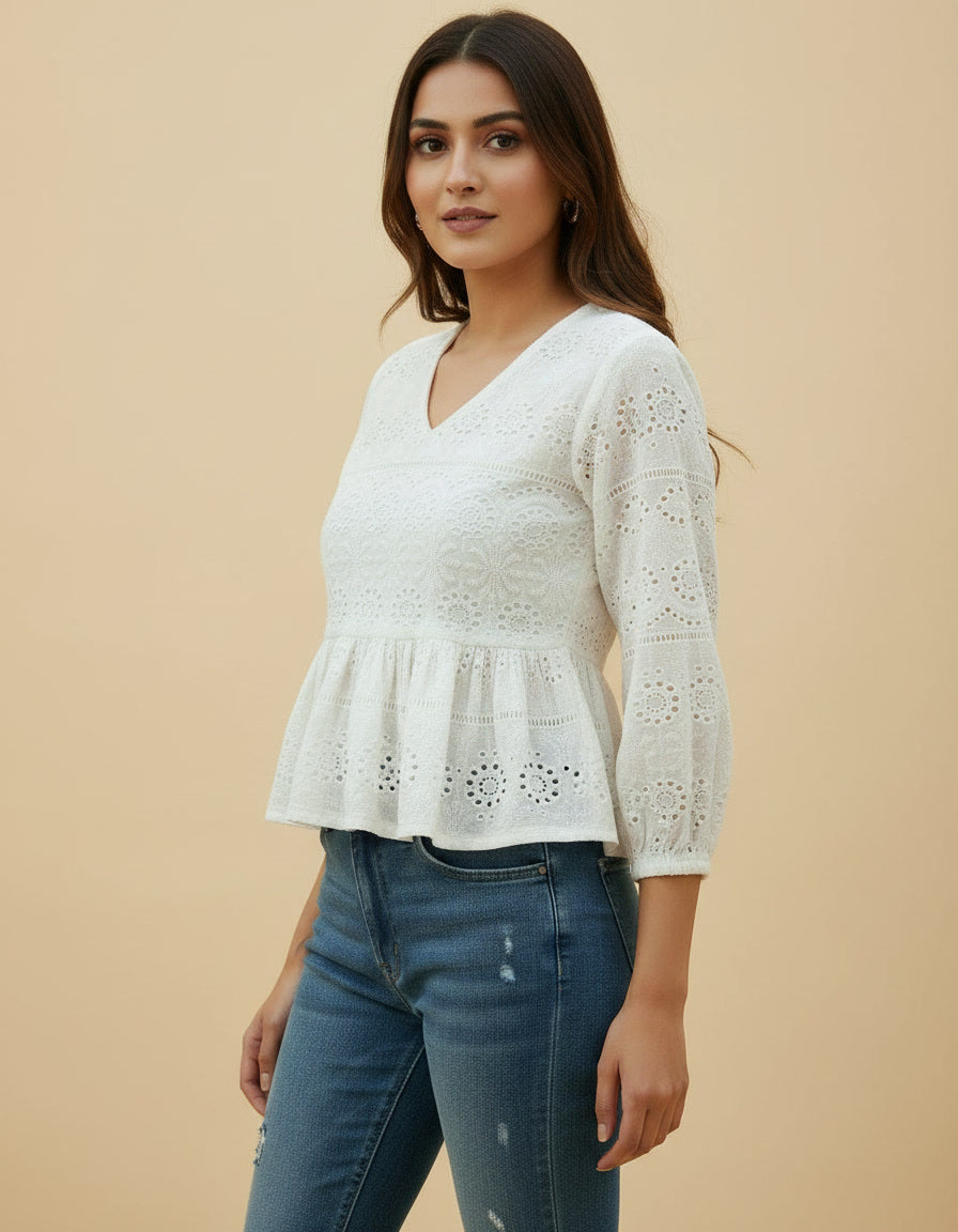 Pearl Grace Peplum Top
