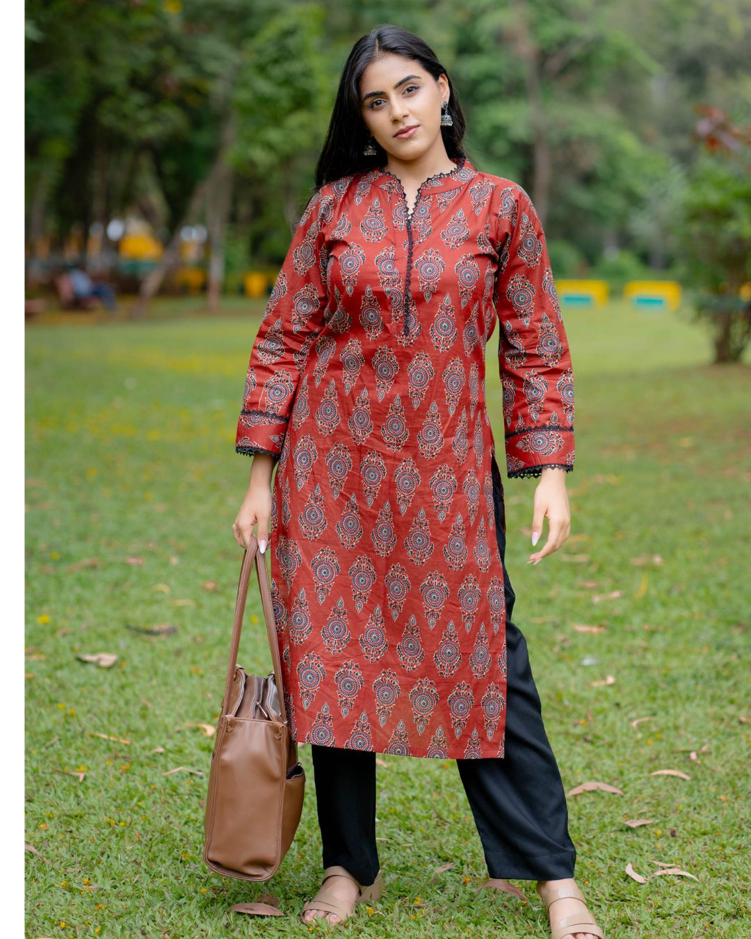 Zoya Maroon Ajrakh Kurta